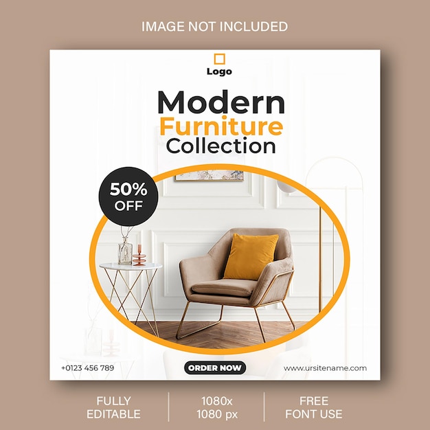 Psd furniture sale instagram post and social media template