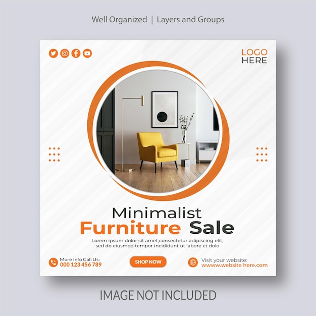 PSD furniture social media post template