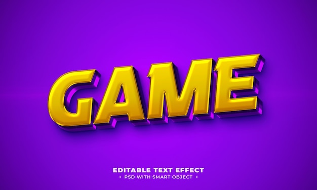 PSD game 3d editable text effect