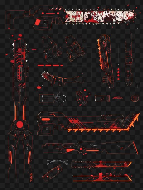 Psd game assets pixel art items concept designs and tshirt graphics tattoo collage y2k neon glow