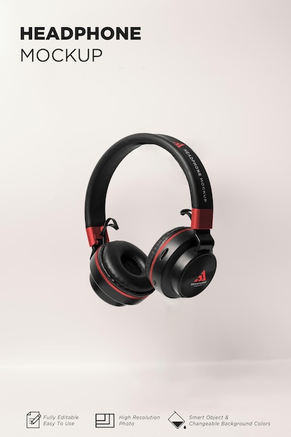 PSD ゲーミングヘッドフォンのモックアップ