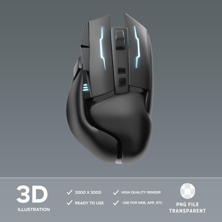 PSD игровая мышь psd 3d иллюстрация