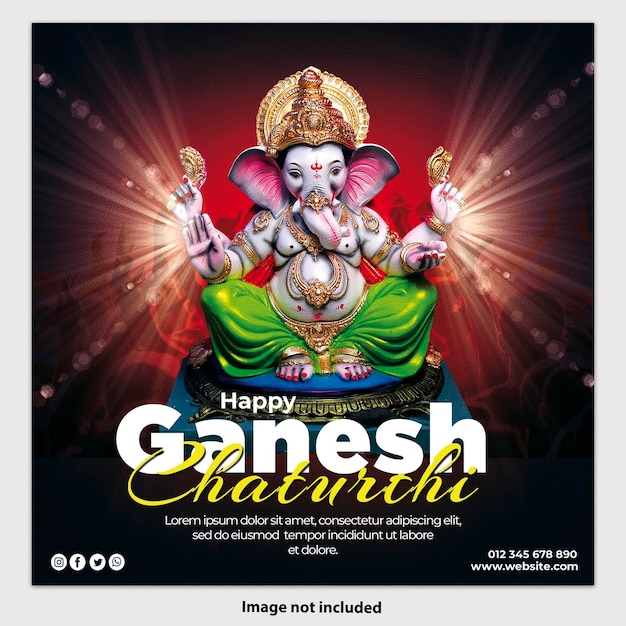 PSD psd ganesh chaturthi social media berichten ontwerpsjabloon