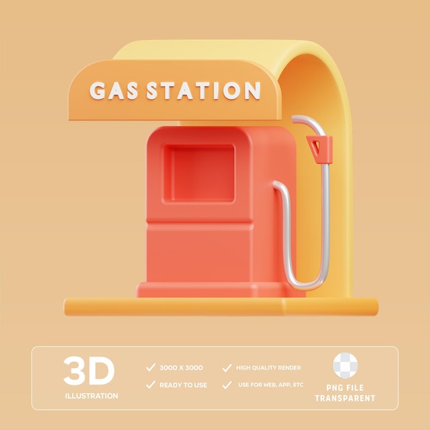 PSD бензоколонка 3D иллюстрация