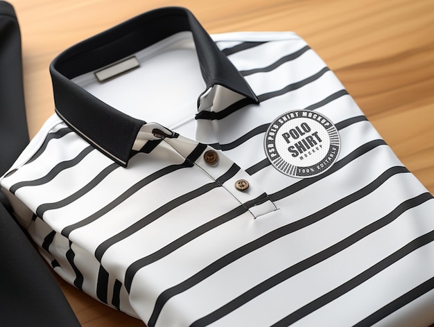 PSD psd geborduurd poloshirt logo mockup