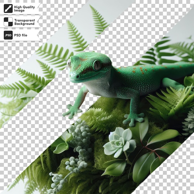 PSD psd gecko on transparent background with editable mask layer