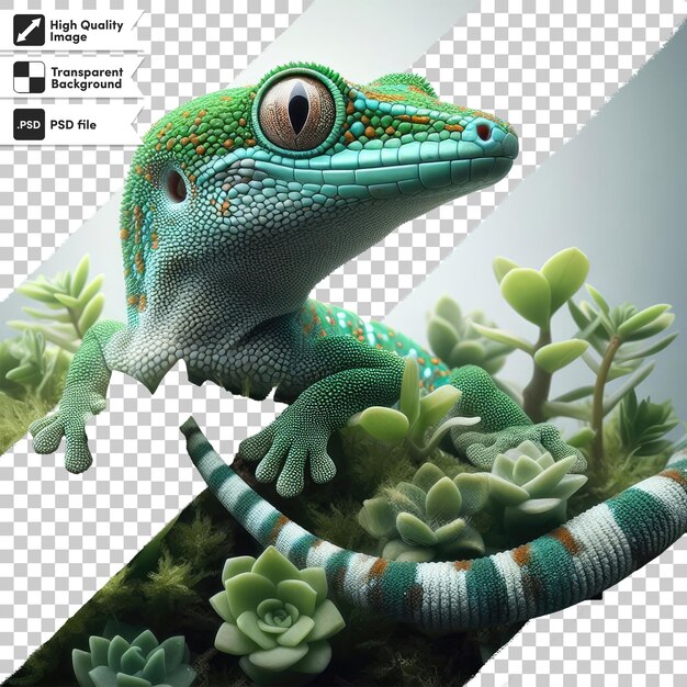 PSD psd gecko on transparent background with editable mask layer