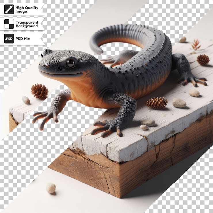 PSD psd gecko on transparent background with editable mask layer
