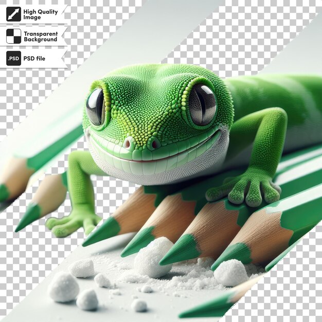 PSD psd gecko on transparent background with editable mask layer