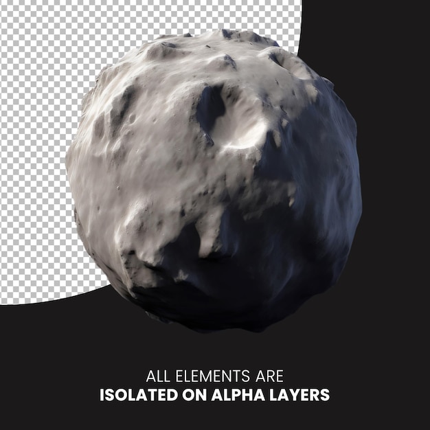 PSD geïsoleerde asteroïden in alfalaag png