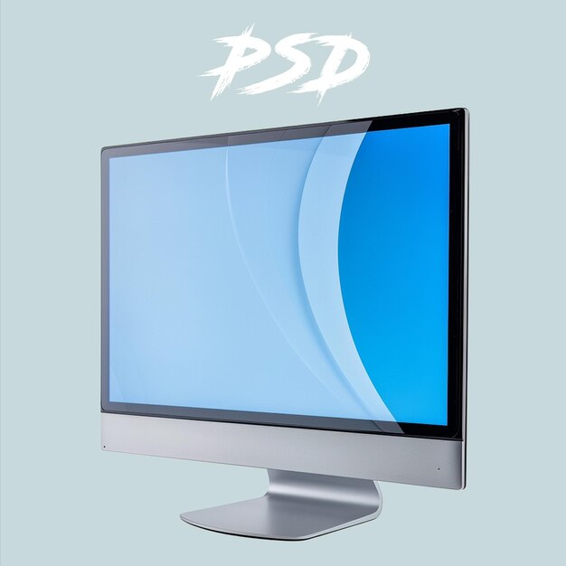 PSD psd geïsoleerde moderne tv computer monitor geïsoleerd op de achtergrond 3d rendering illustratie