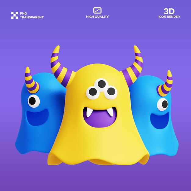Иллюстрация PSD Gel Monster 3D