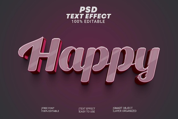 Psd gelukkig tekststijleffect