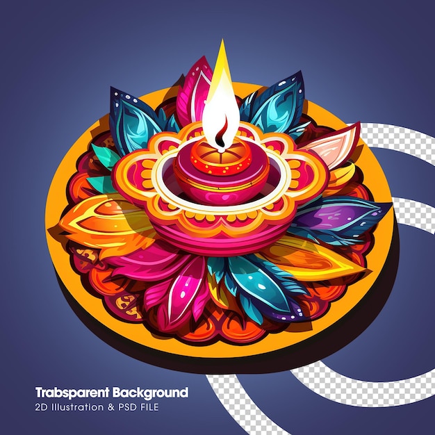 PSD psd gelukkige diwali ontwerp 2d illustratie-elementen