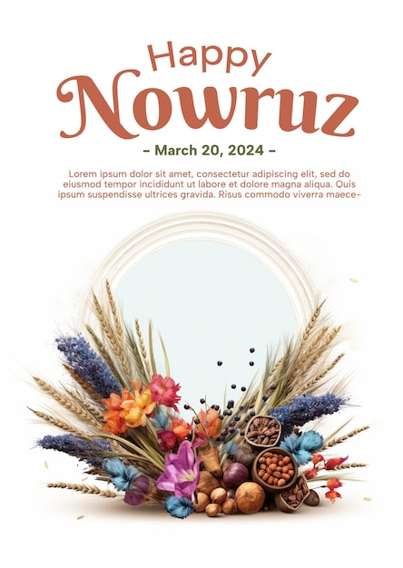 Psd gelukkige nowruz template poster fyler