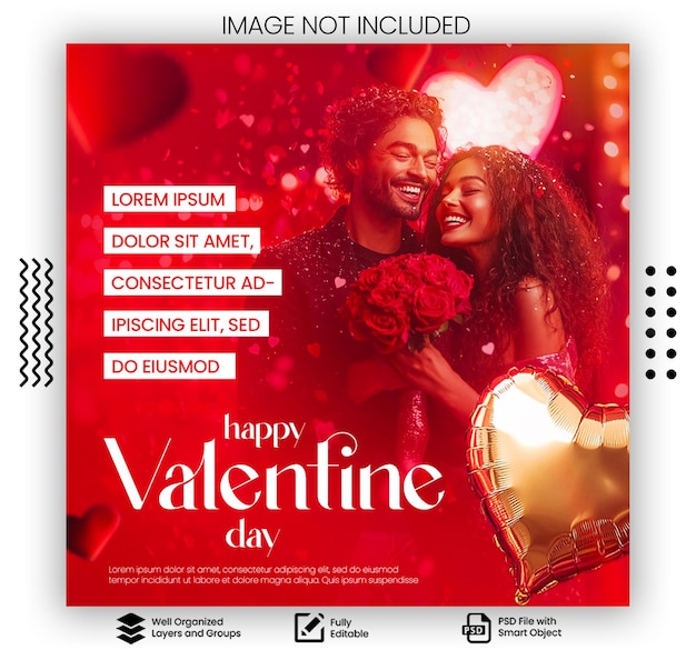 PSD Gelukkige Valentijnsdag viering poster voor sociale media post valentijnsdagen advertentie