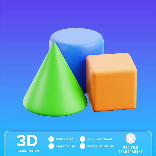 PSD psd geometri 3d illustration