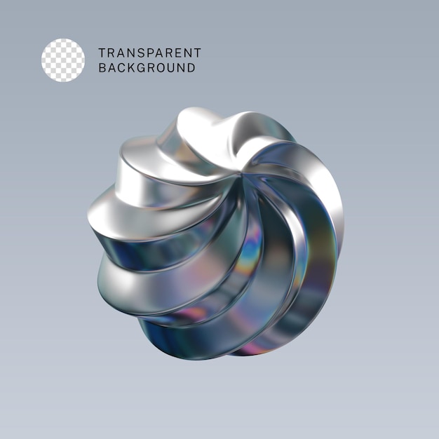 PSD geometric shape metal material design 3d rendering