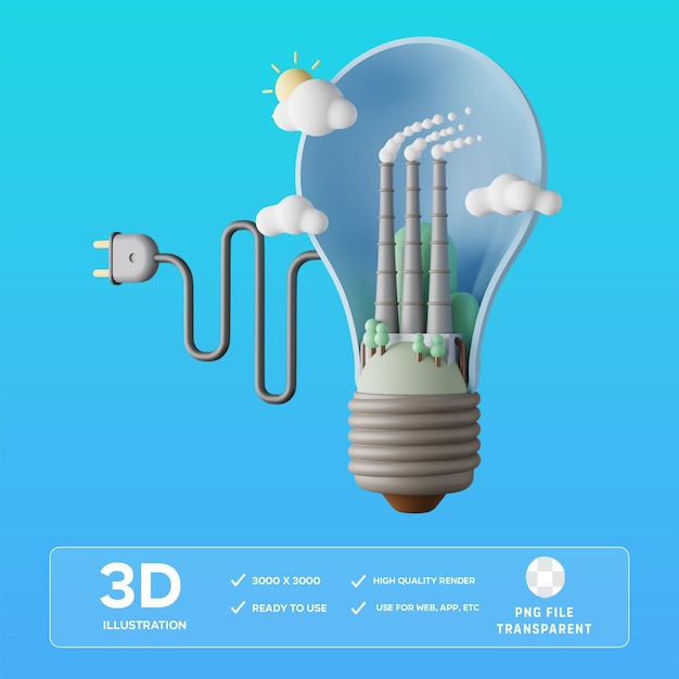 PSD геотермальная энергия 3D иллюстрация