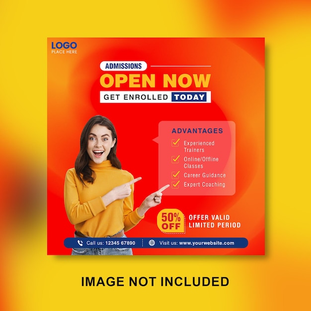 psd get enrolled digital marketing and social media post