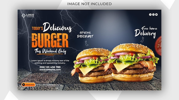 PSD psd gezonde burgermenu fastfood of restaurant promotionele voeding sociale media postontwerp