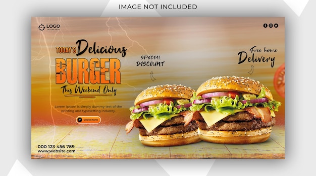 PSD psd gezonde burgermenu fastfood of restaurant promotionele voeding sociale media postontwerp