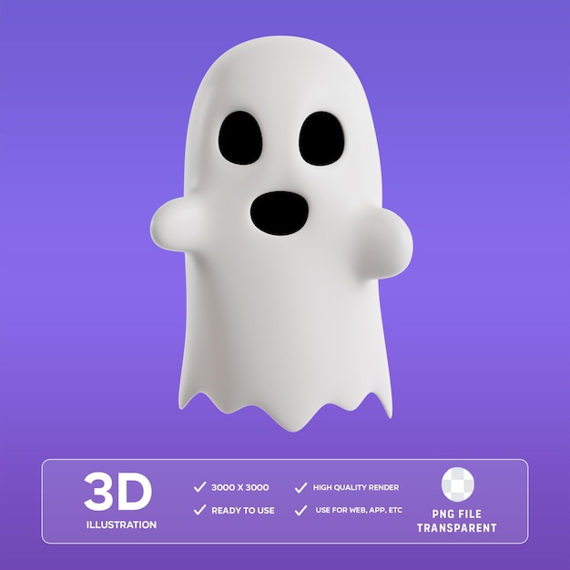 PSD 고스트 3D 일러스트레이션