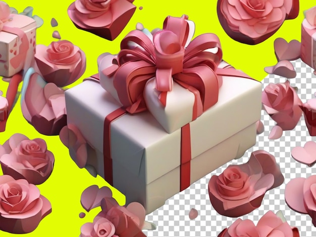 Psd of a gift box on transparent background