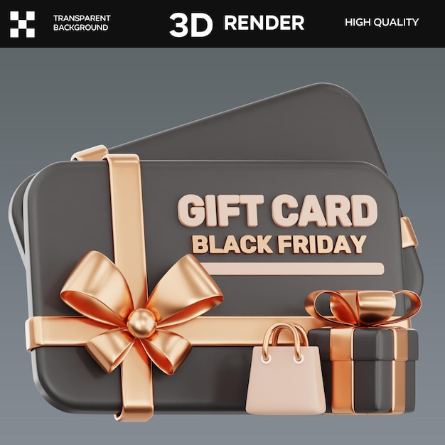 psd gift card 3d illustration