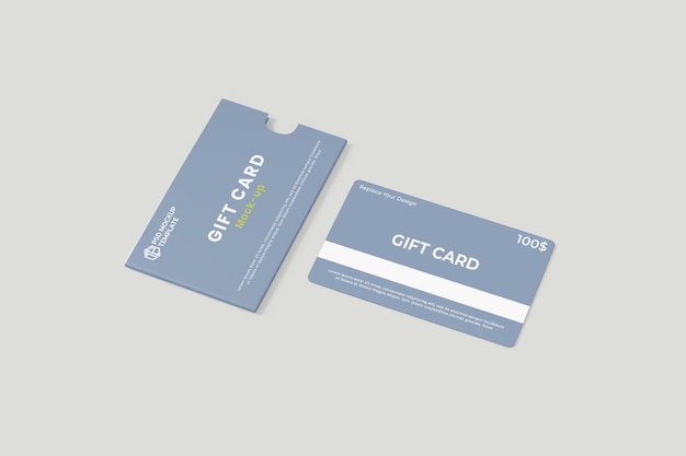 Psd gift card with protector mockup design