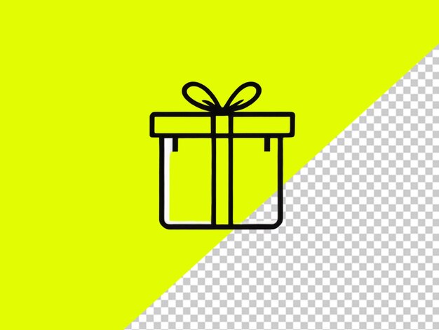 PSD psd of gift icon on transparent background