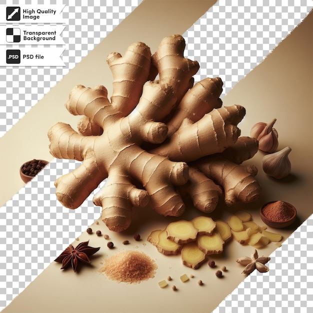 PSD psd ginger root on transparent background