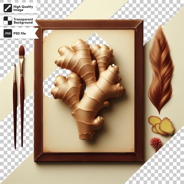 Psd ginger root on transparent background