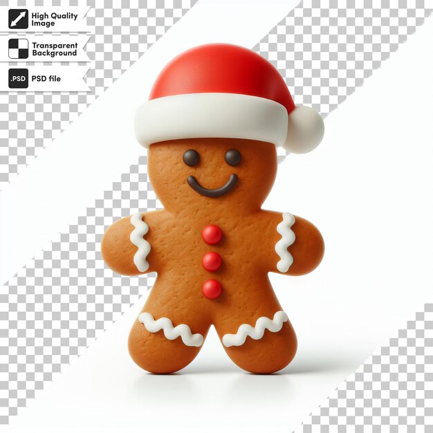 PSD psd gingerbread man na przezroczystym tle z edytowalną warstwą maski