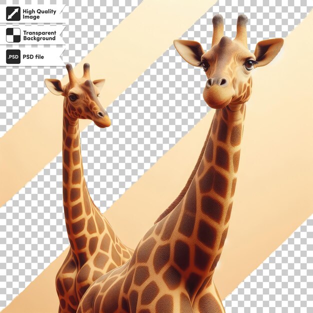 PSD psd giraffe head close up on transparent background