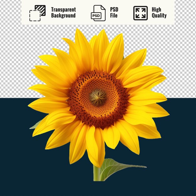 PSD psd girasol amarillo y brillante