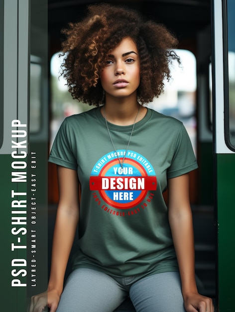 PSD psd girl t shirt mockup