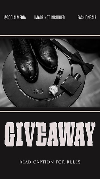 PSD psd giveaway fashion shoes design per i social media e il modello di storia di instagram