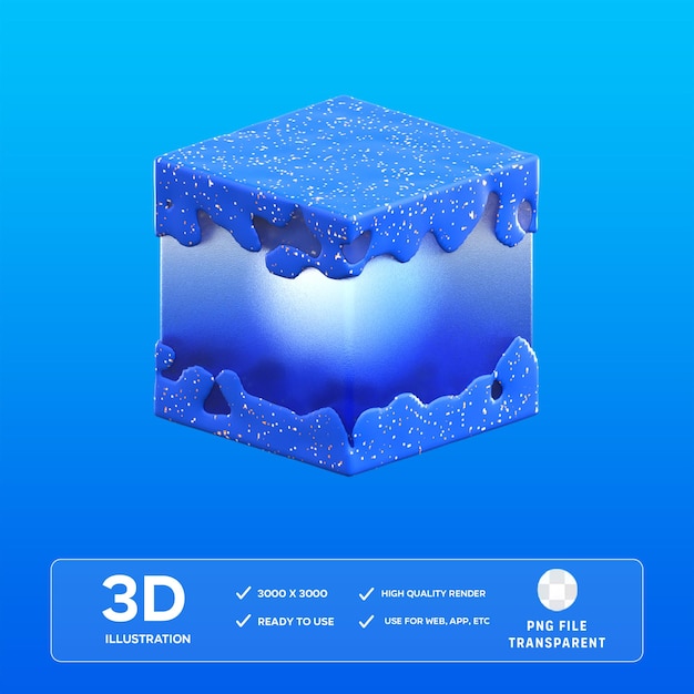PSD glass cube 3D Illustration