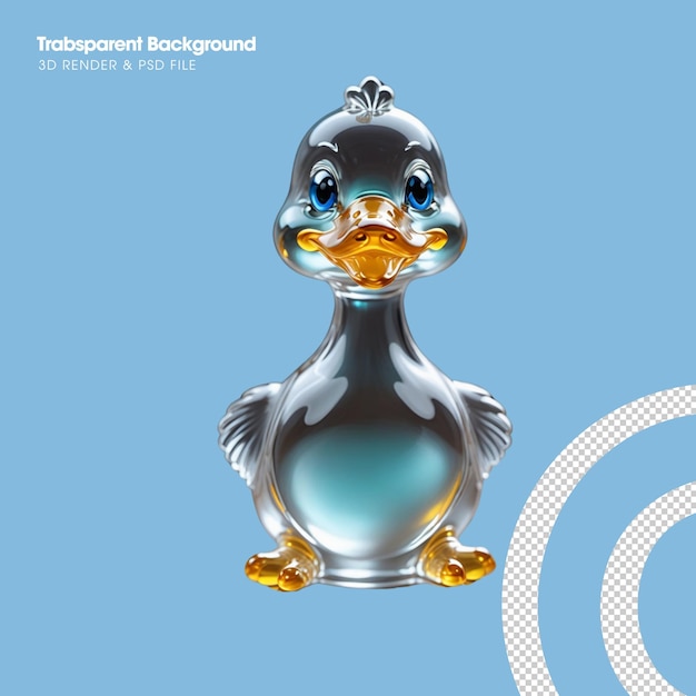 PSD psd glass duck the concept of nature and animals