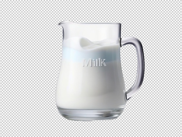 Psd glass of milk png on a transparent background