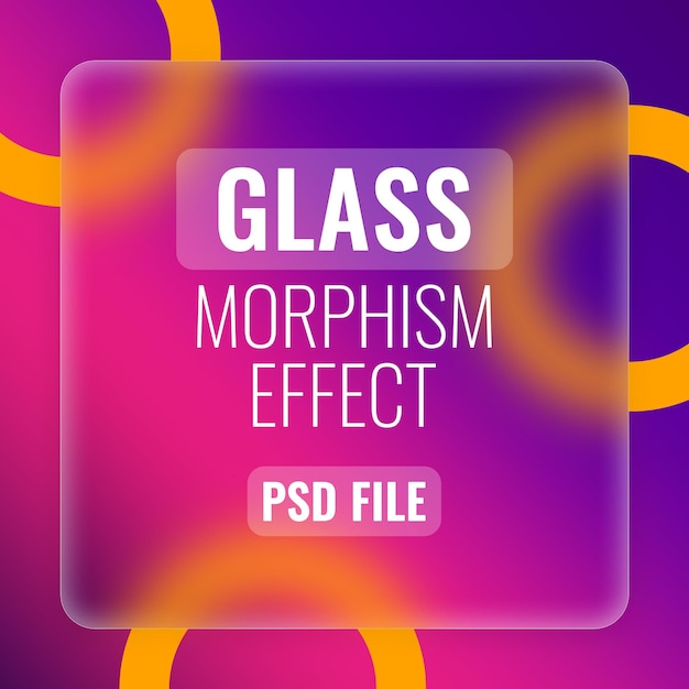 PSD psd glass morphism effect with gradient color background