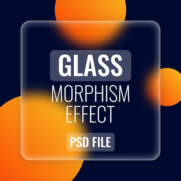 PSD glass morphism effect with gradient color background