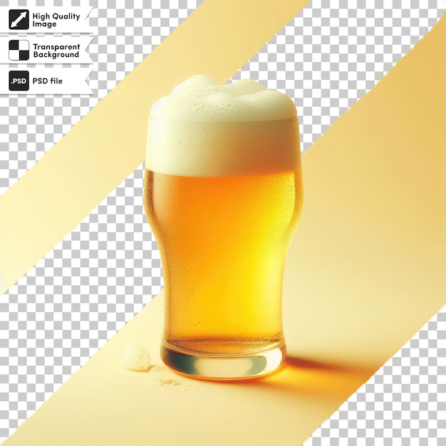 PSD Псд стакан пива с ячменным прозрачным фоном