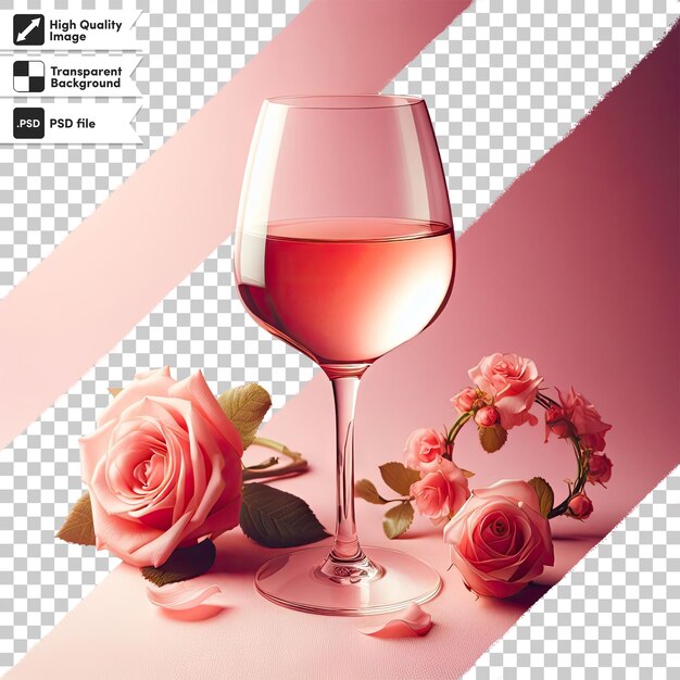 PSD psd glass of red wine on transparent background