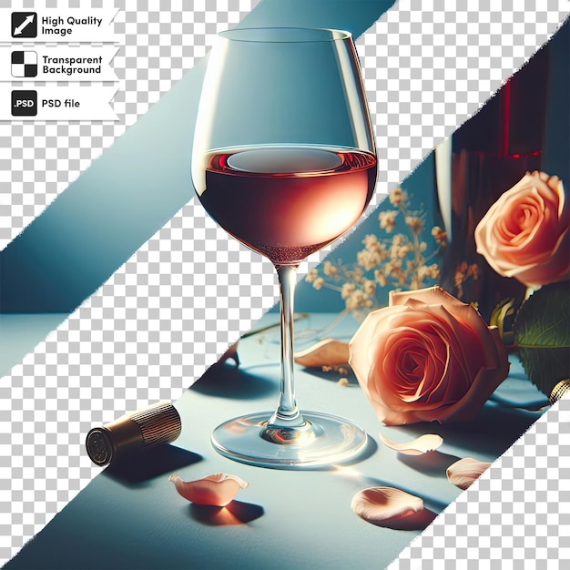 PSD psd glass of red wine on transparent background