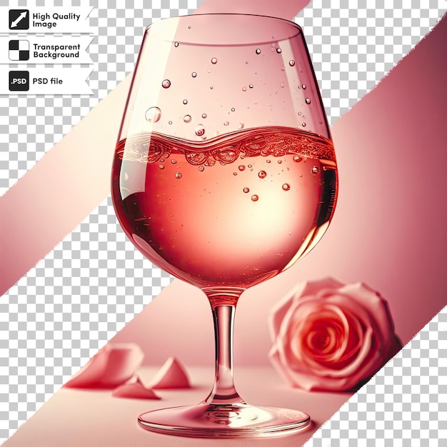 Psd glass of red wine on transparent background