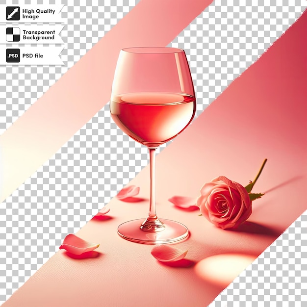 PSD psd glass of red wine on transparent background