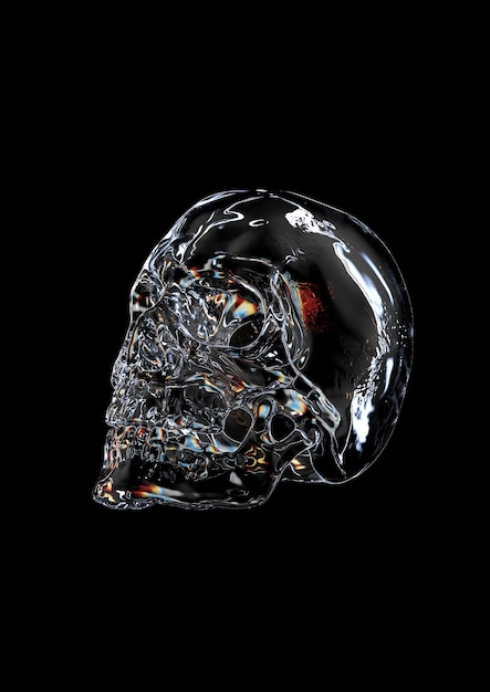 PSD psd glass skull bones rendre3d