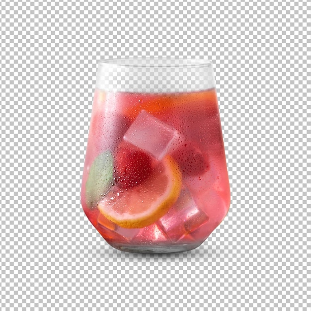 PSD psd a glass of strawberry lemonade isolated on the alpha layer